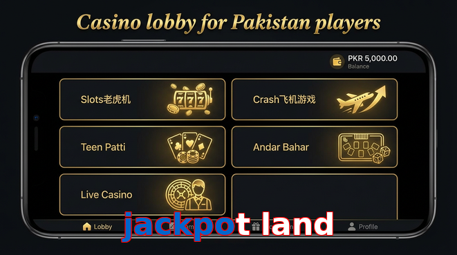 Lobby view of Jackpot Land for Pakistan users
