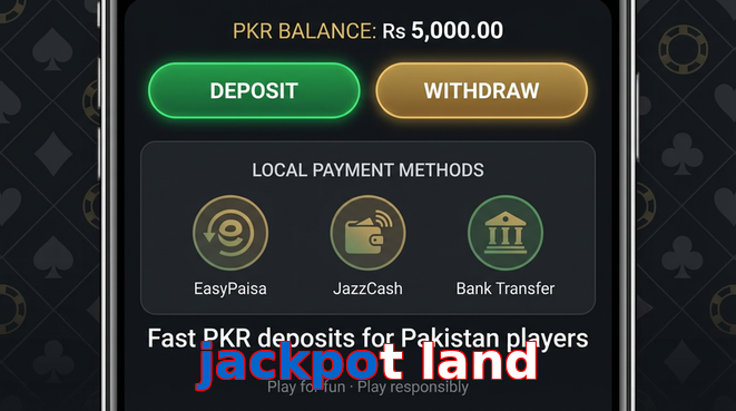 Deposit and withdrawal screen with PKR methods